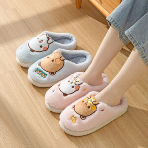 Little Panda Yier Bubu Slippers for Women Cute Couple-Style Fuzzy House Slippers Home Cotton Slippers