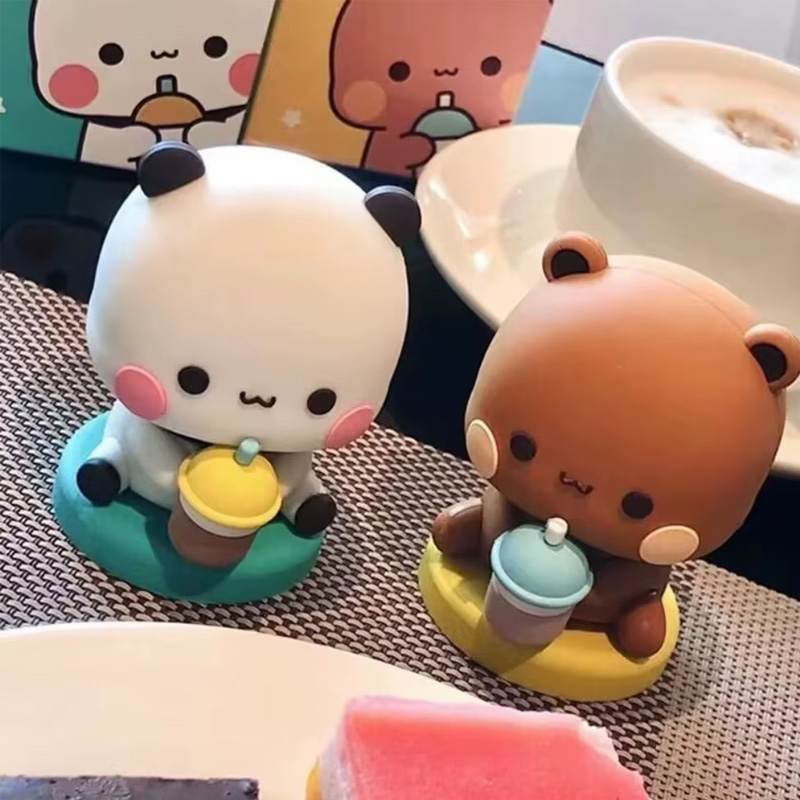 Gift Cute Panda Bear Figure Bubu Dudu Kawaii Doll Ornament Collectible Animal Toy Home Decoration - Image 5