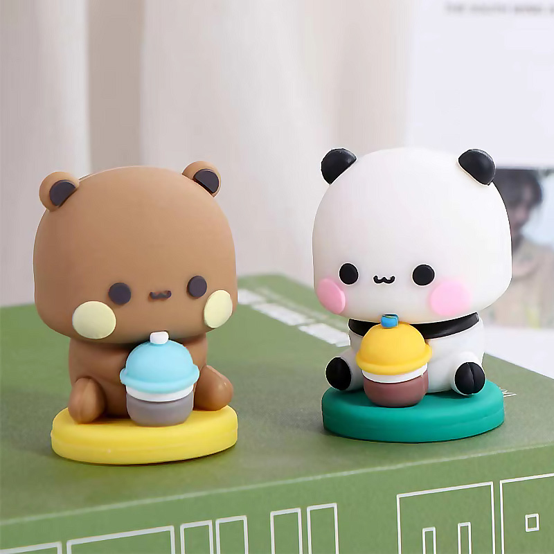 Gift Cute Panda Bear Figure Bubu Dudu Kawaii Doll Ornament Collectible Animal Toy Home Decoration - Image 4
