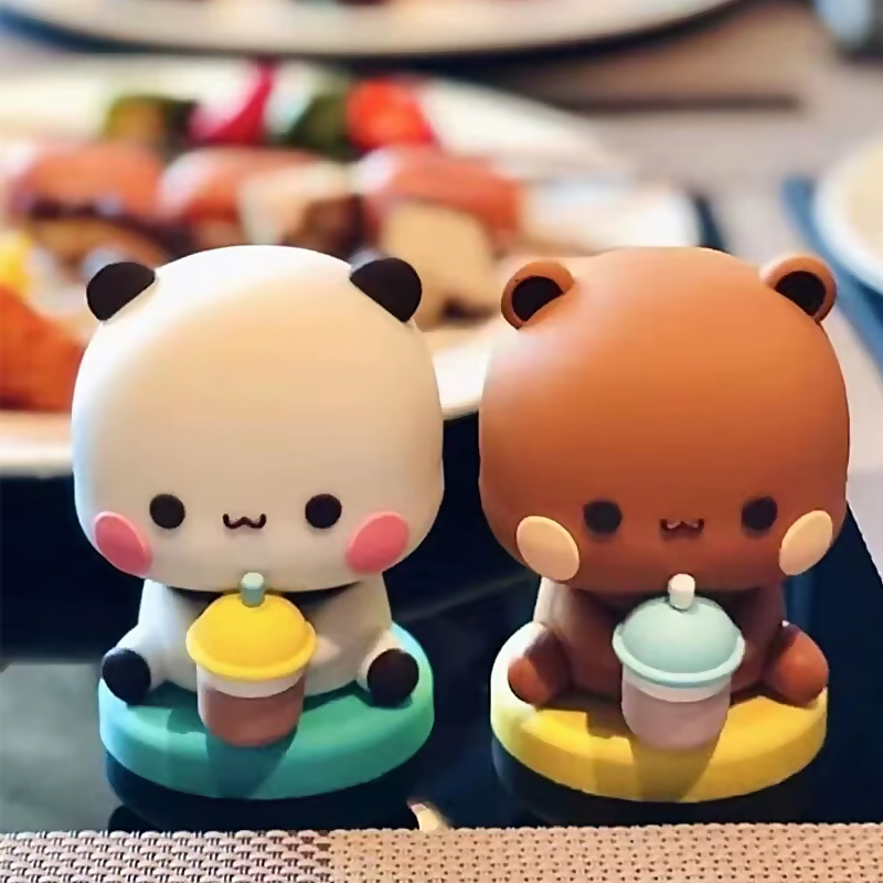 Gift Cute Panda Bear Figure Bubu Dudu Kawaii Doll Ornament Collectible Animal Toy Home Decoration - Image 3