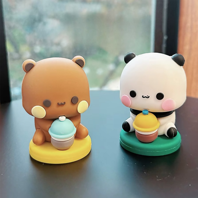 Gift Cute Panda Bear Figure Bubu Dudu Kawaii Doll Ornament Collectible Animal Toy Home Decoration - Image 2