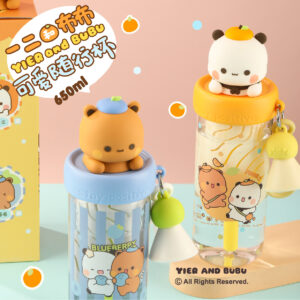 Bubu Yier Couple Silicone Straw Cup