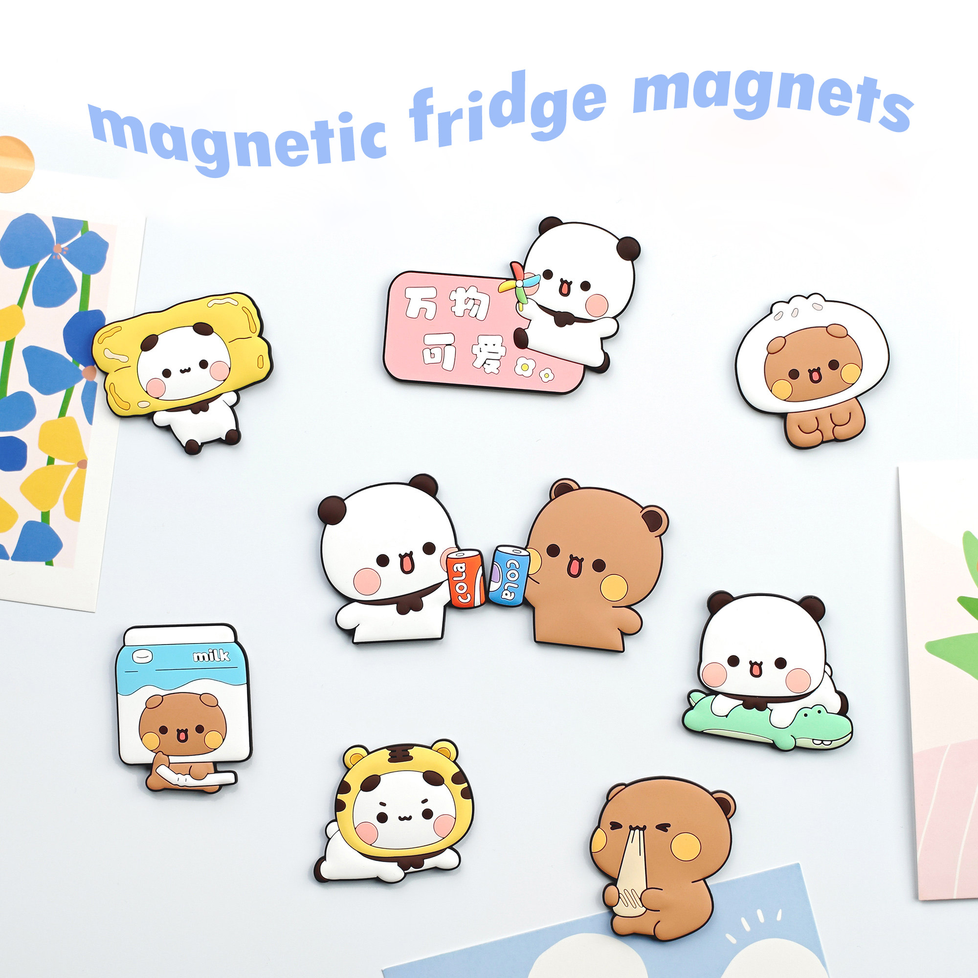 Cute Cartoon Acrylic Magnetic Stickers Home Desktop Decor Ornaments