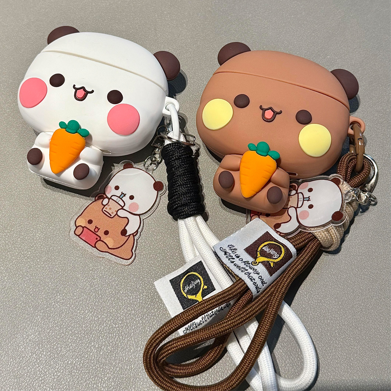 Cute Radish Bubu Dudu Dog Couple Silicone Shockproof Case Cover for AirPods 4/Pro/Pro2/Pro3 - Image 7