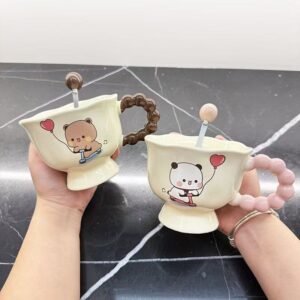 Bubu Dudu Couple Mugs Set Cute Cartoon Ceramic Coffee Mugs for Lovers