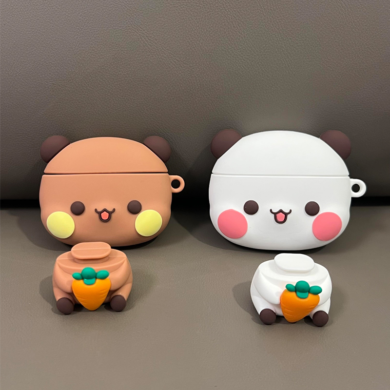 Cute Radish Bubu Dudu Dog Couple Silicone Shockproof Case Cover for AirPods 4/Pro/Pro2/Pro3 - Image 5
