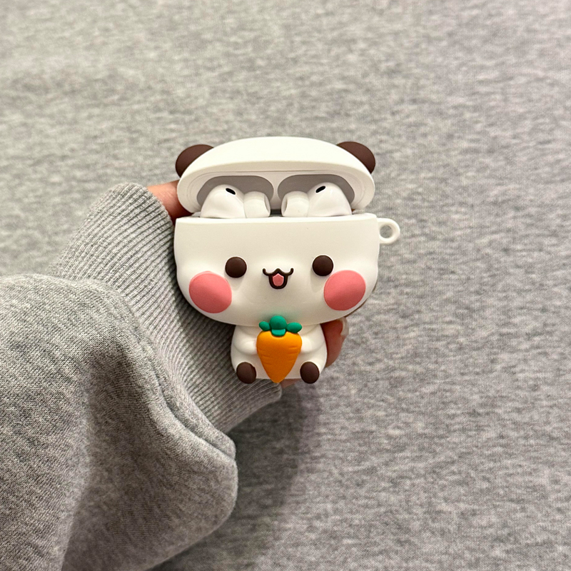 Cute Radish Bubu Dudu Dog Couple Silicone Shockproof Case Cover for AirPods 4/Pro/Pro2/Pro3 - Image 3