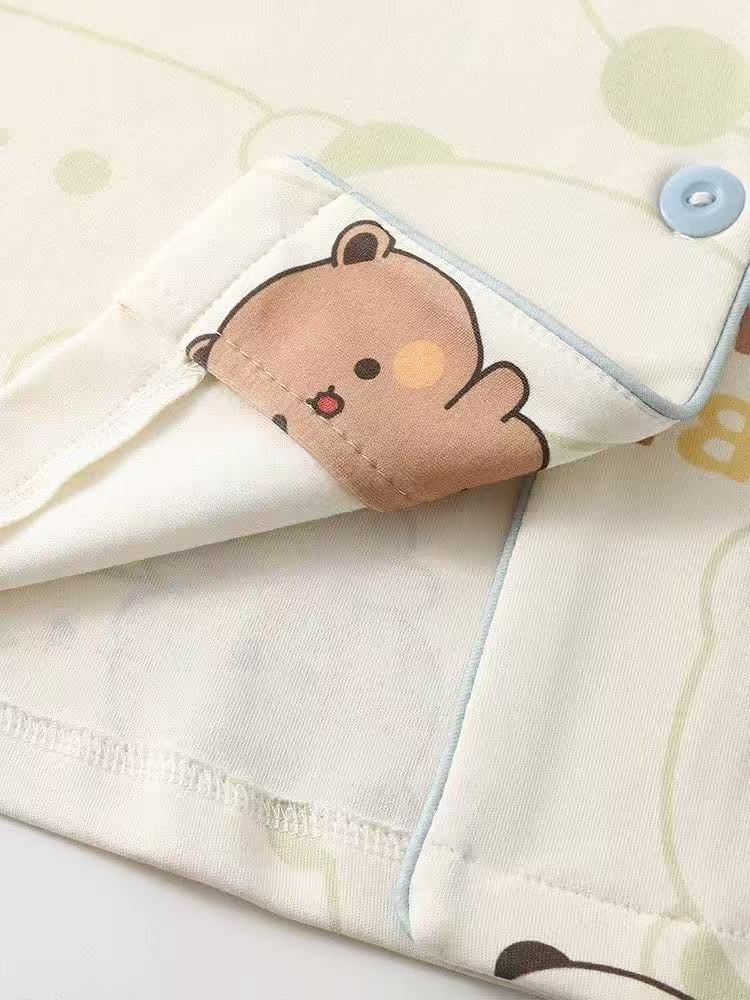 Cute Bubu Dudu Pajamas Summer Cool Cotton Short Sleeve & Pants Cartoon Loungewear Set for Students - Image 11