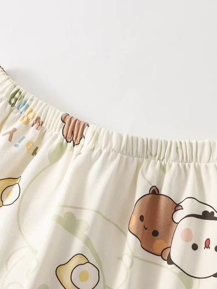 Cute Bubu Dudu Pajamas Summer Cool Cotton Short Sleeve & Pants Cartoon Loungewear Set for Students - Image 10