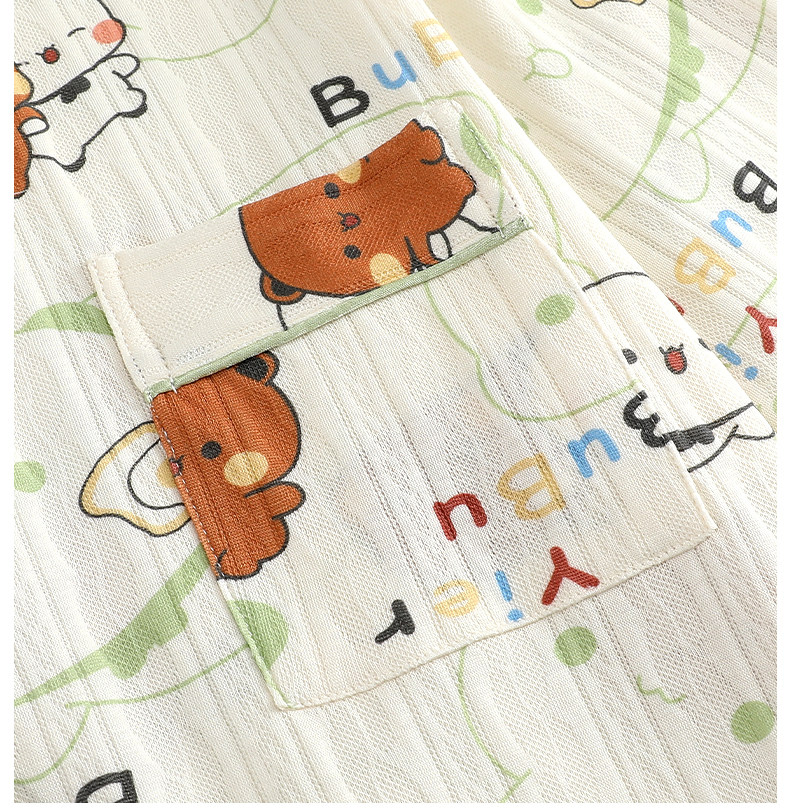 Bubu Dudu Women's 100% Cotton Long Sleeve Pajamas Spring Autumn Cartoon Loungewear Set - Image 8