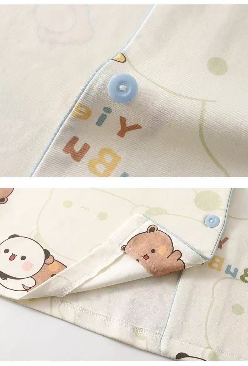Cute Bubu Dudu Pajamas Summer Cool Cotton Short Sleeve & Pants Cartoon Loungewear Set for Students - Image 9