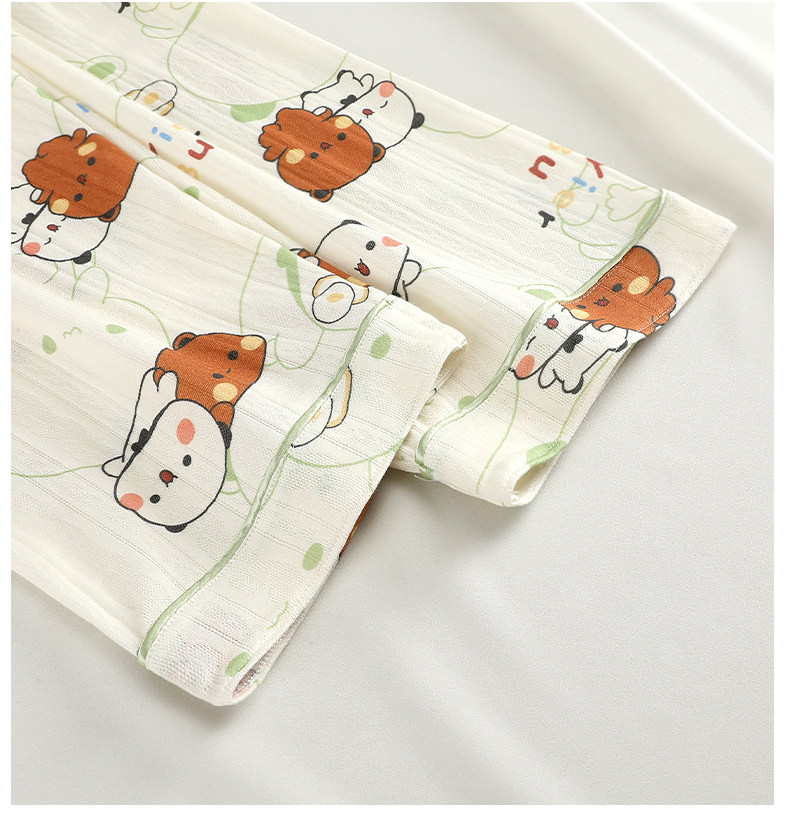 Bubu Dudu Women's 100% Cotton Long Sleeve Pajamas Spring Autumn Cartoon Loungewear Set - Image 4