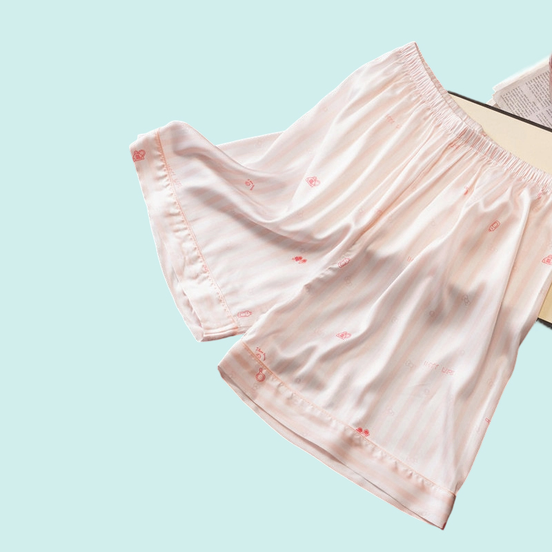 Bubu Dudu Ice Silk Pajamas for Women 2026 Summer New Thin Style Student Plus Size Short Sleeve & Shorts Loungewear - Image 8