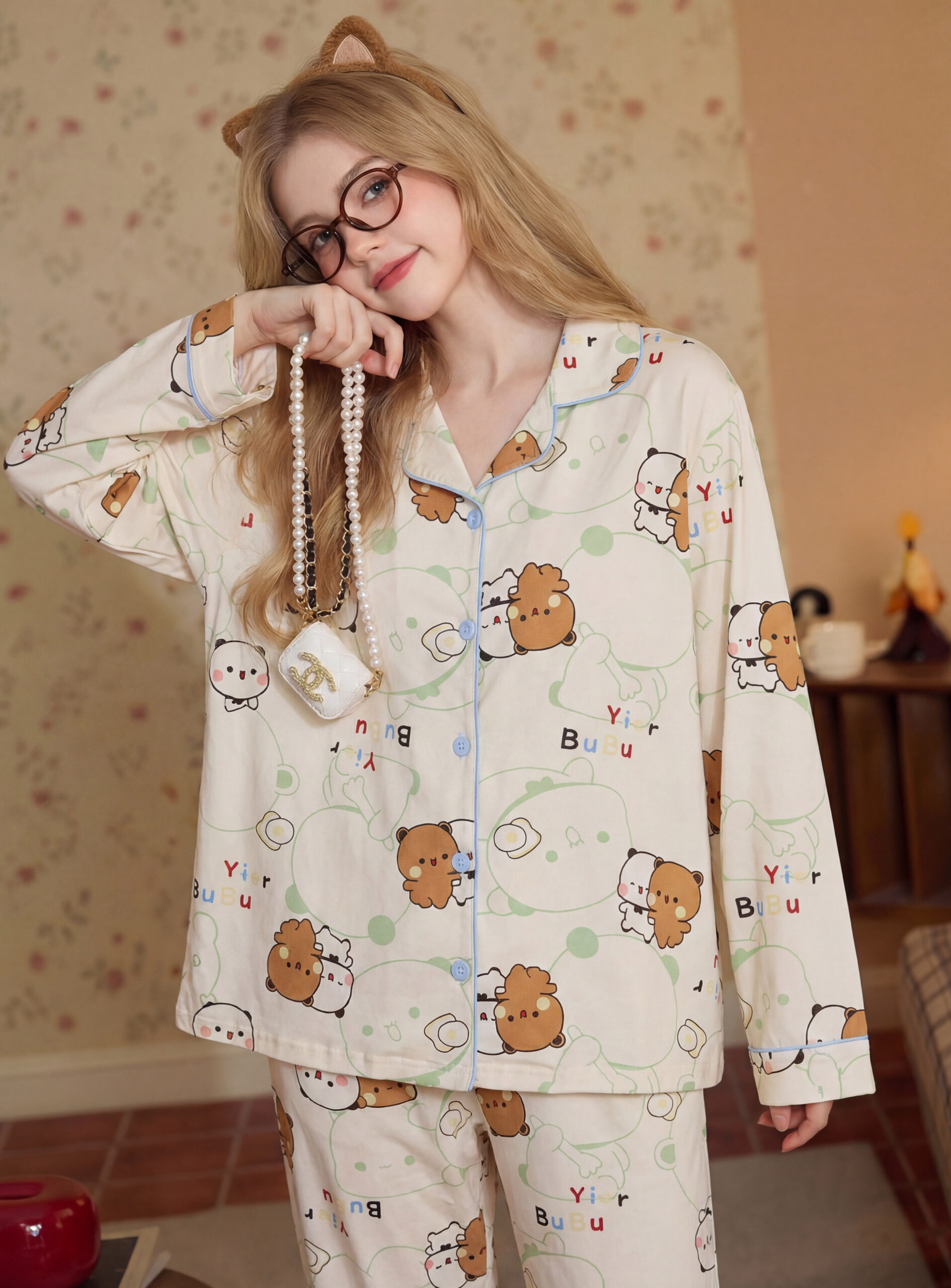 Couple Pajamas 2026 Spring Autumn Bubu Dudu Cartoon 100% Cotton Loungewear Set - Image 10