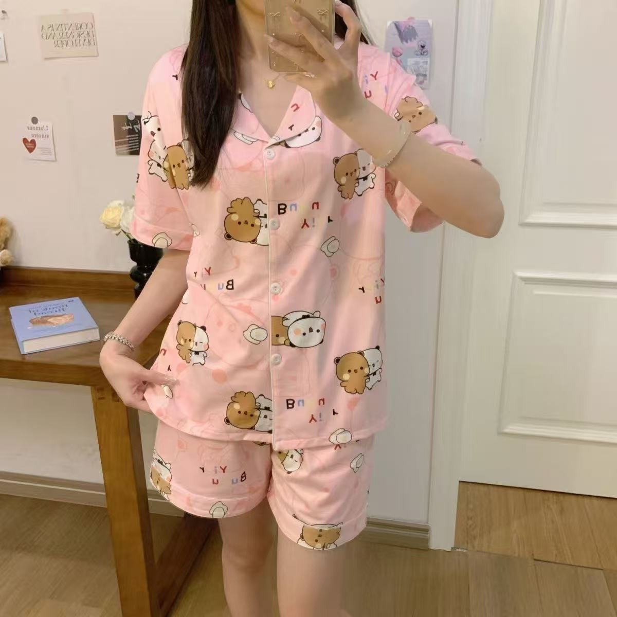 Bubu Dudu Girls' Cotton Short Sleeve Pajama Set 2026 Summer New Arrival - Image 5