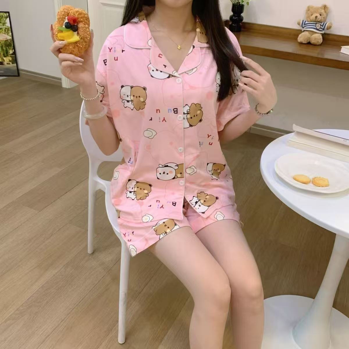 Bubu Dudu Girls' Cotton Short Sleeve Pajama Set 2026 Summer New Arrival - Image 6