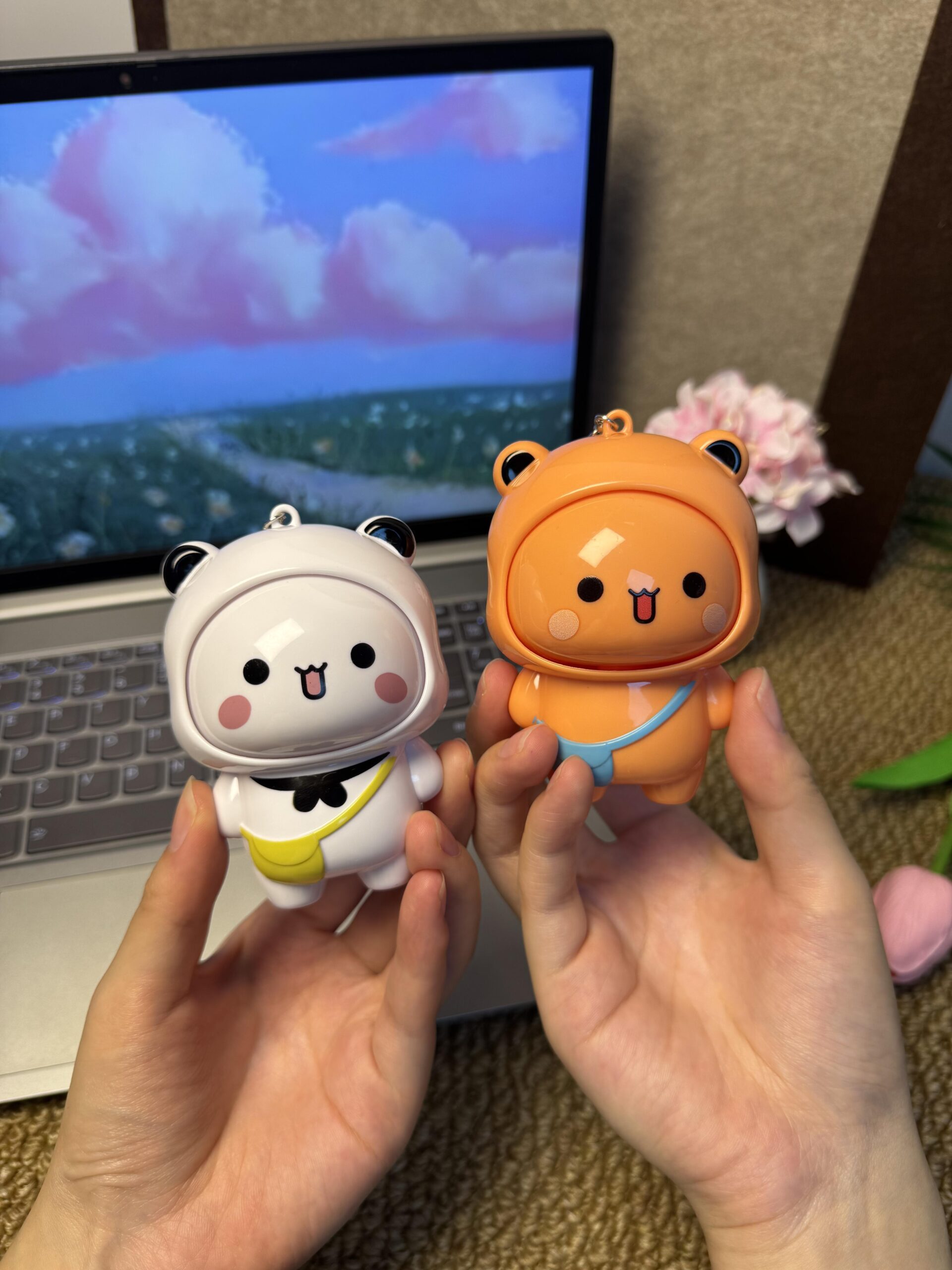 Bubu Dudu Flip Face Keychain Cute Cartoon Pendant for Bags & Keys - Image 5