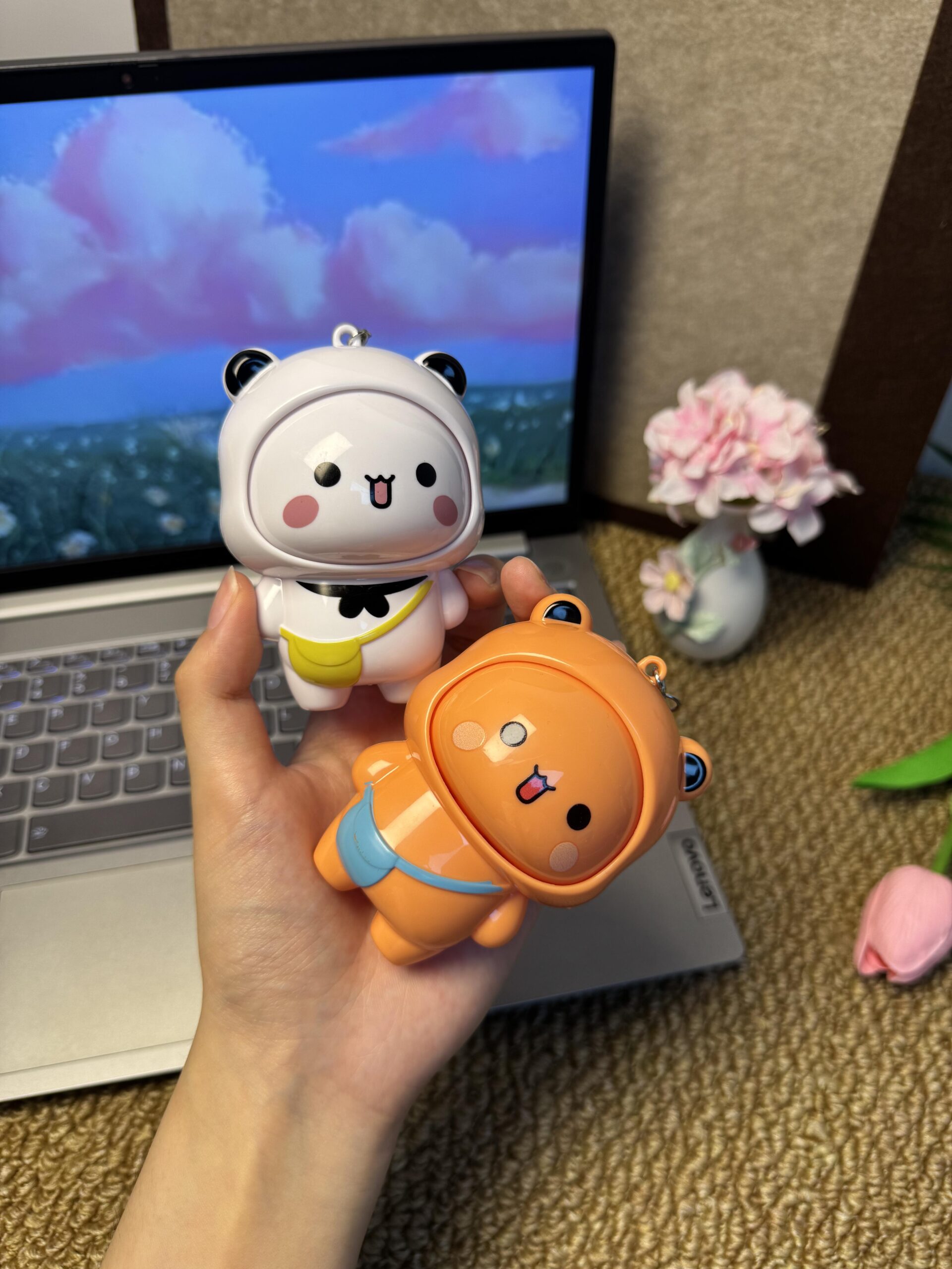 Bubu Dudu Flip Face Keychain Cute Cartoon Pendant for Bags & Keys - Image 6