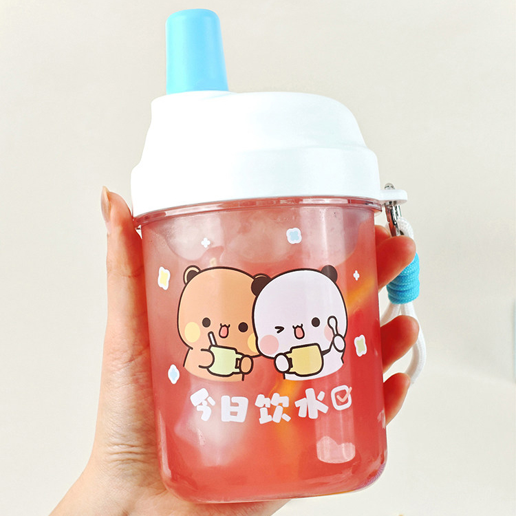 Bubbu Dudu Straw Cup | High-Appearance Summer Portable Cup, Heat-Resistant & Drop-Proof Water Bottle - Image 4